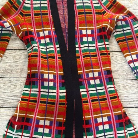 Moth by Anthropologie Williston plaid cardigan multicolor with belt Size M - Picture 7 of 16